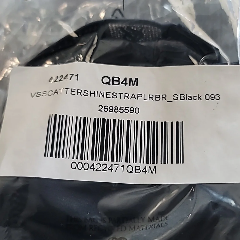 Victoria's Secret Very Sexy Scattered Shine Strap Brazilian Panty MEDIUM BLACK